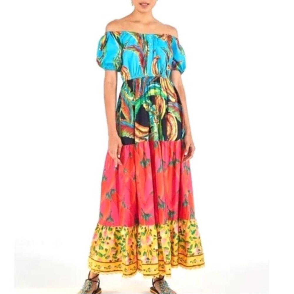 FARM Rio Colorful Off-Shoulder Maxi Dress - Picture 3 of 4